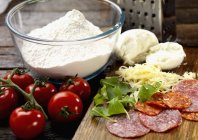 Ingredients for pizza Romagna — Stock Photo