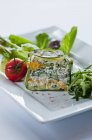 Vegetable timbale with cream — Stock Photo