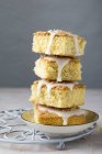 Stack of vanilla cake slices — Stock Photo