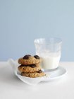 Chocolate chip and cookies — Stock Photo