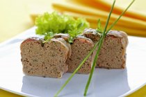 Liver terrines with herbs — Stock Photo