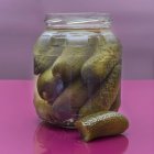 Jar of pickled Gherkins — Stock Photo