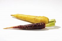 Zanahorias moradas y amarillas - foto de stock