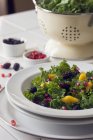 Grünkohlsalat mit Maulbeeren — Stockfoto