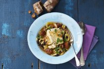 Fish soup with beans — Stock Photo
