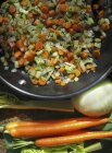 Мирепуа с морковью и сельдереем — стоковое фото