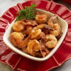 Shrimp in a sherry sauce — Stock Photo