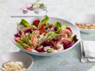 Salade aux crevettes et radis — Photo de stock
