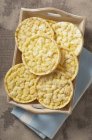 Corn crackers on tray — Stock Photo