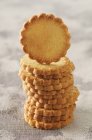 Stack of butter biscuits — Stock Photo