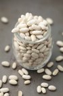 Jar of white beans — Stock Photo