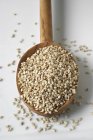 Sesame seeds on wooden — Stock Photo