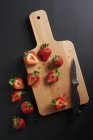 Fresh Halved strawberries — Stock Photo