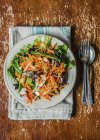 Salada de espinafre com cenouras — Fotografia de Stock
