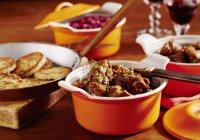 Wild boar goulash with cabbage — Stock Photo