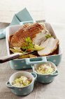 Suckling pig with coleslaw — Stock Photo