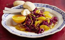 Red cabbage and orange salad — Stock Photo