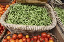 Green beans and tomatoes — Stock Photo