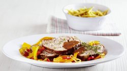Veal roulade with medley — Stock Photo