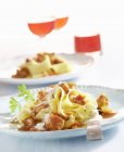 Pappardelle pasta with rabbit — Stock Photo