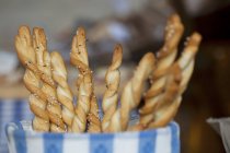 Twisted breadsticks salt — Stock Photo
