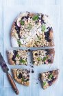 Blueberry and apple crumble yeast cake — Stock Photo