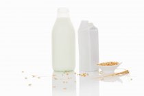 Grain milk in bottle — Stock Photo