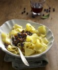 Pappardelle pasta with rabbit ragout — Stock Photo