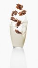 Walnut milk in glass — Stock Photo