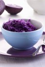 Red cabbage salad in bowl — Stock Photo