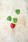 Heart-shaped lollipops — Stock Photo