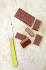 Sliced chocolate wafers — Stock Photo