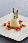 Trout panna cotta with crayfish — Stock Photo