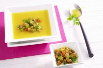 Turnip soup with pork — Stock Photo
