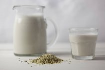 Hanfmilch und Saatgut — Stockfoto