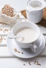 Latte di farro in tazza — Foto stock