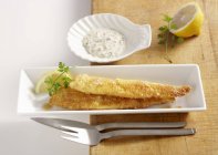 Plaice fillets with almond — Stock Photo