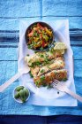 Cod fillets with medley — Stock Photo