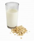 Glass of oat milk — Stock Photo