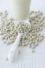 Soya beans and milk — Stock Photo