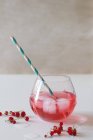 Glas mit rotem Fruchtsaft — Stockfoto