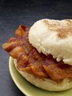 English muffin with bacon — Stock Photo