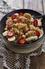 Millet with banana, strawberries and honey — Stock Photo