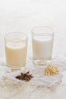 Рисовое молоко и овсяное молоко — стоковое фото