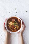 Фасолевый суп с желтой фасолью — стоковое фото