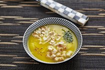 Saffron and almond soup — Stock Photo