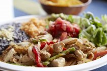 Fajitas with vegetables and rice — Stock Photo