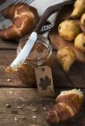 Homemade pear jam in jar — Stock Photo