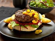 Beef and stilton cheese burger — Stock Photo