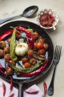 Verdure fritte con peperoni — Foto stock